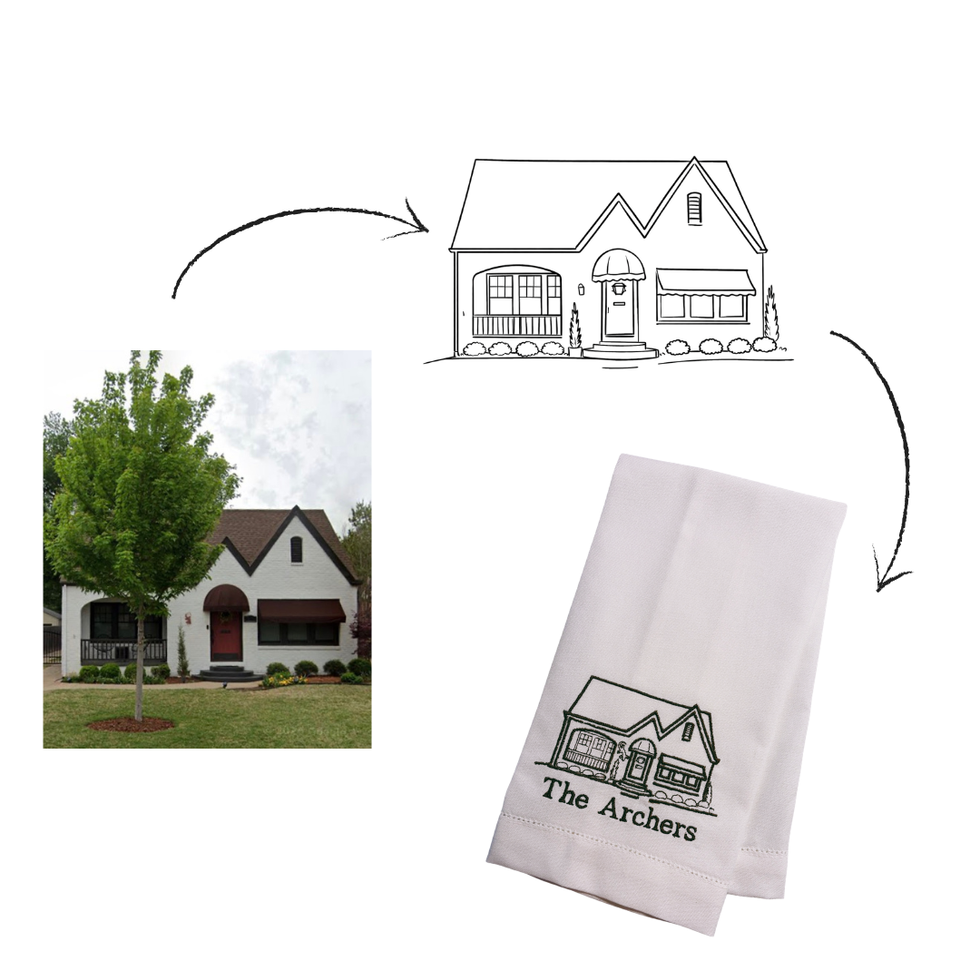 Custom Embroidered Home Tea Towel