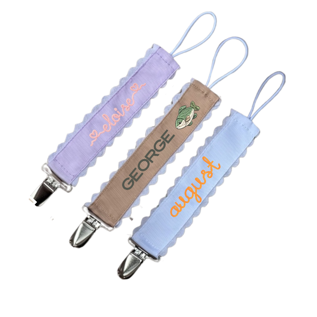 Embroidered Paci Clip