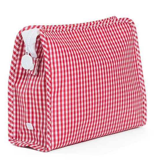 Red and white checkered bag on a white background