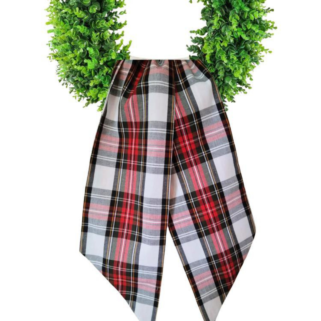 Custom Embroidered Tartan Wreath Sash