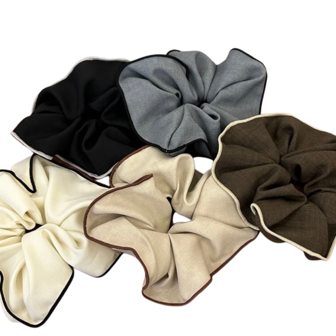Monogrammed Oversized Piped Scrunchie