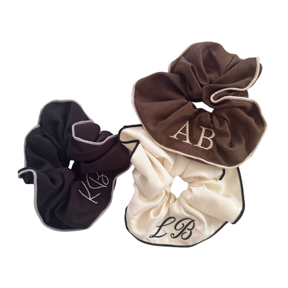 Monogrammed Oversized Piped Scrunchie
