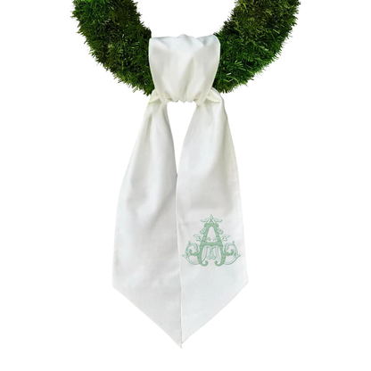 Custom Embroidered White Wreath Sash