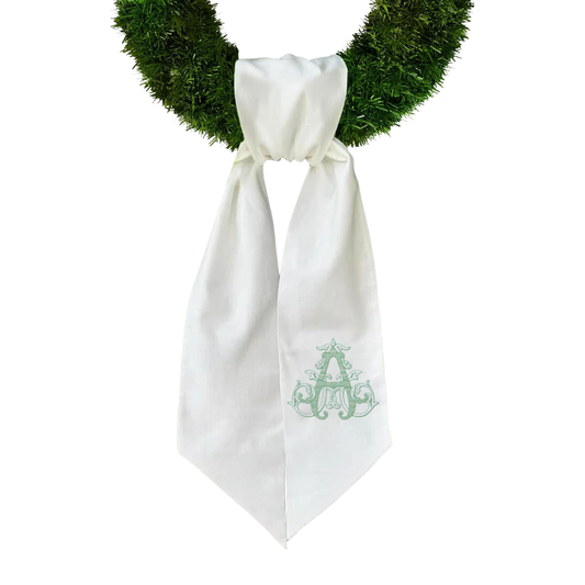 Custom Embroidered White Wreath Sash