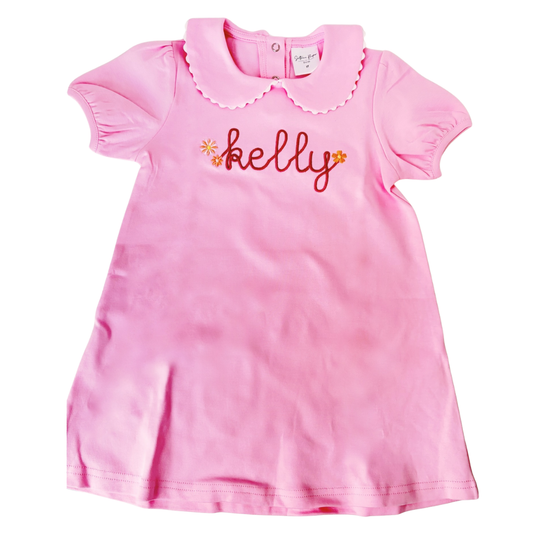 Spring Scalloped Collar Dress