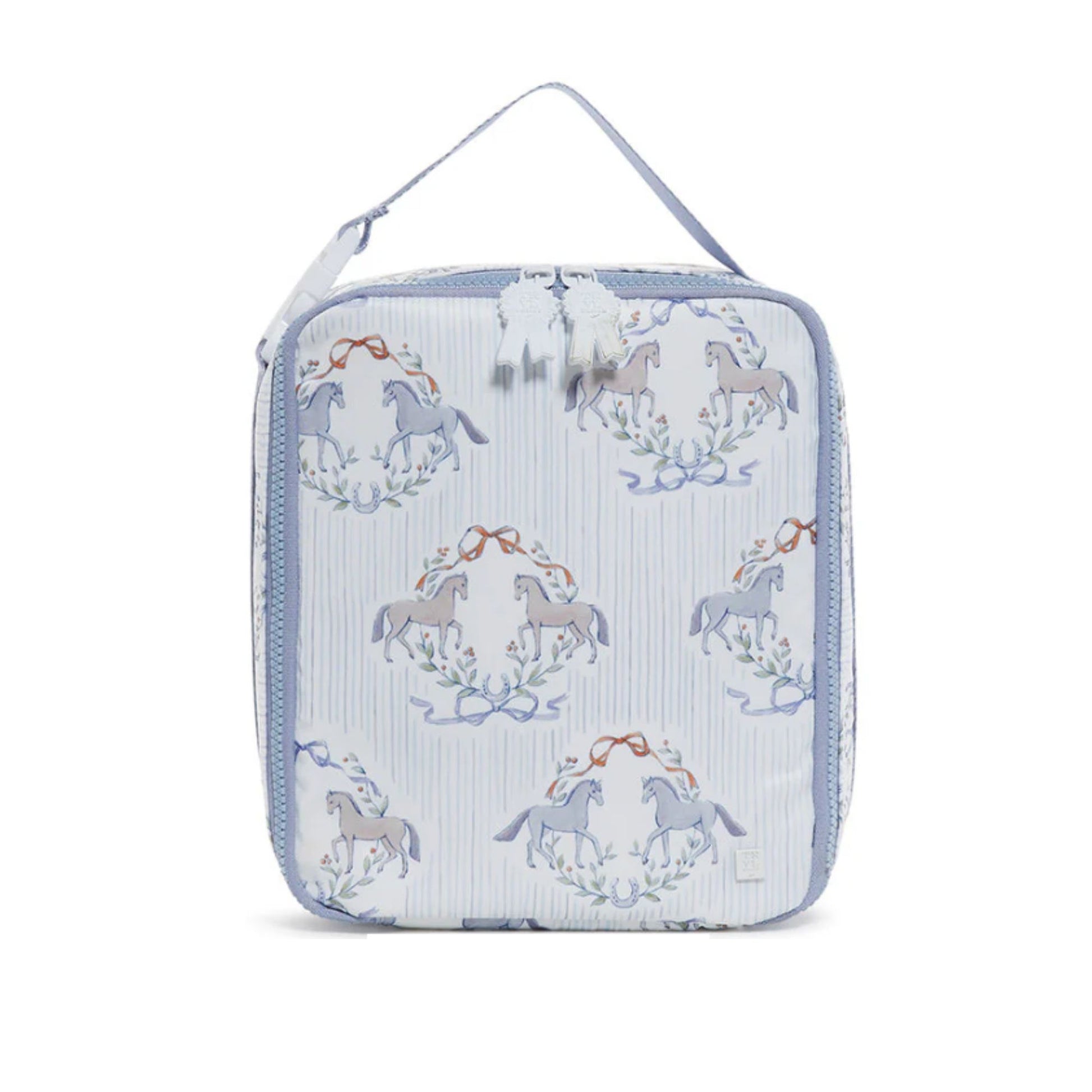 Rectangular pouch with horse pattern on a white background