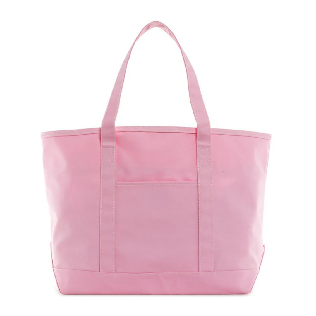 Pink tote bag on a white background