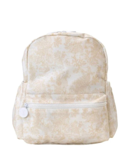 Beige tie-dye backpack on a white background