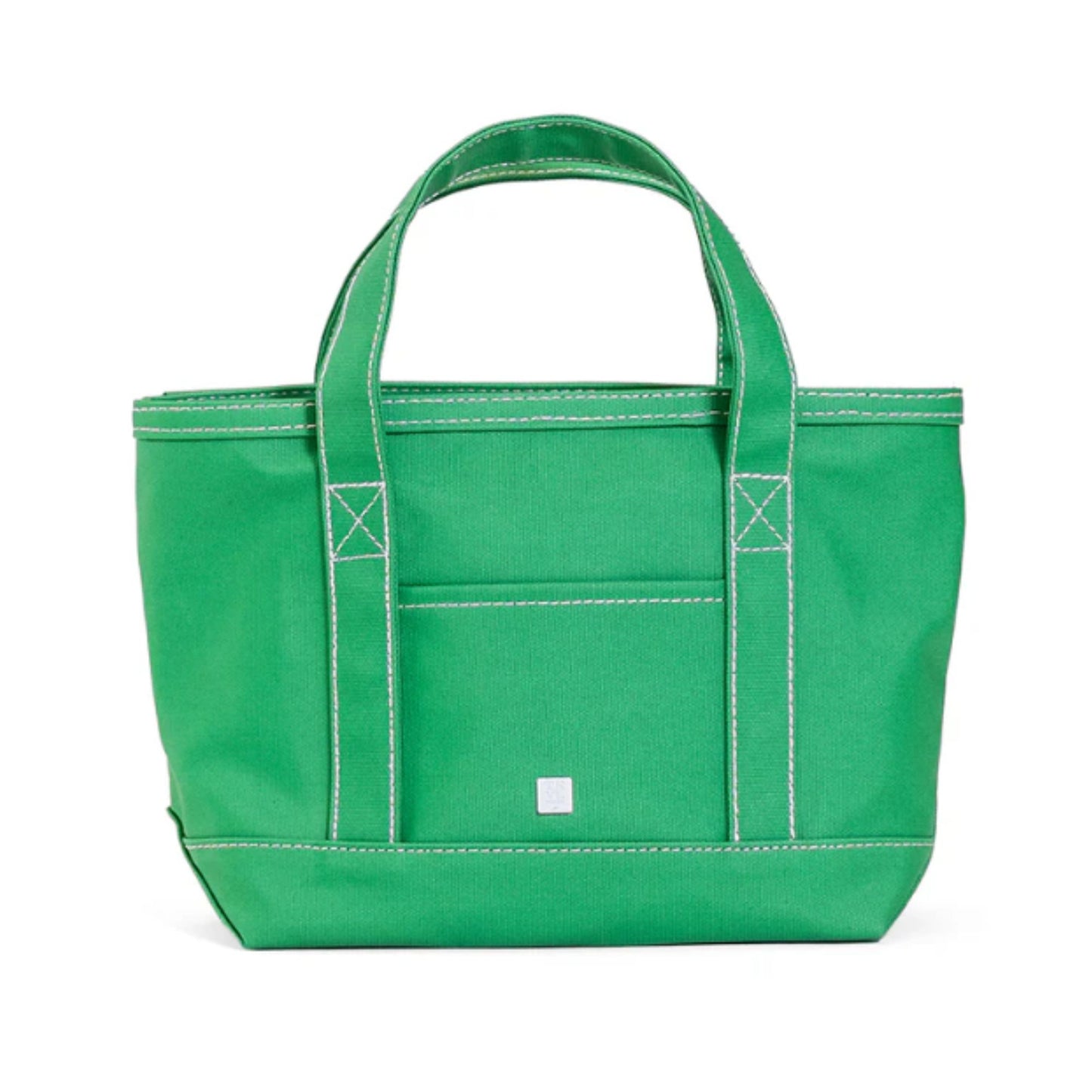 Kelly green small tote on white background