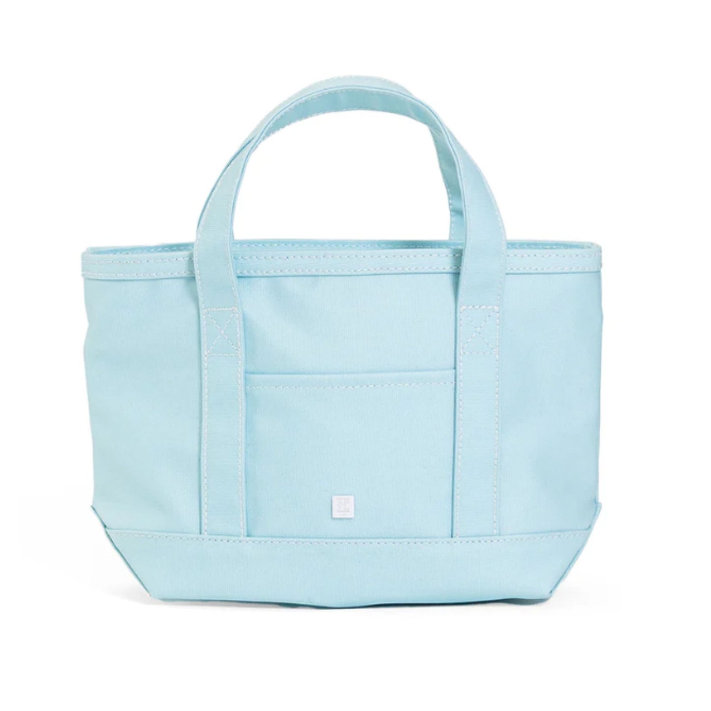 Light blue tote bag on a white background