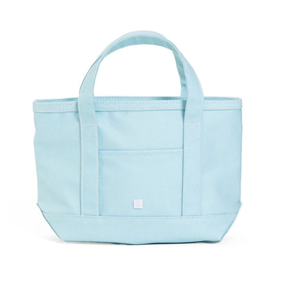 Light blue tote bag on a white background