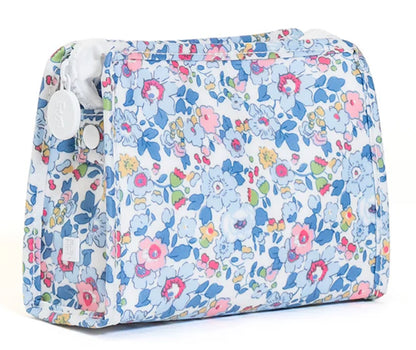 Floral patterned pouch on a white background