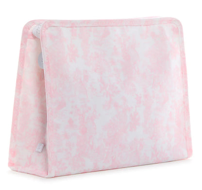 Pink bunny toile pattern on white background zipper pouch