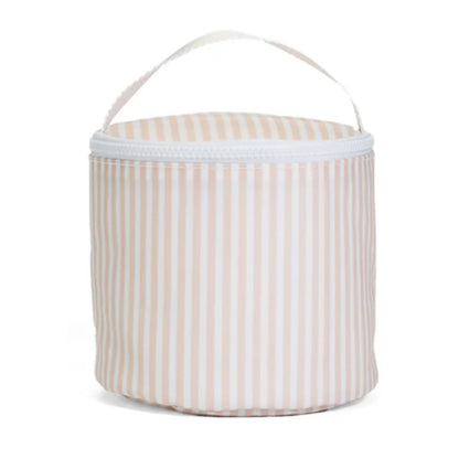 Snack back with beige stripes